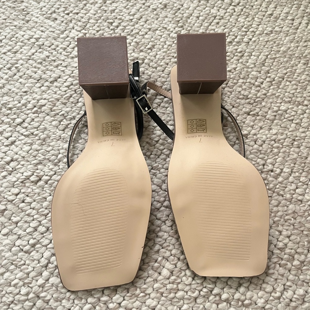 Princess Polly Black and Tan Strappy Heels - Picture 3 of 4